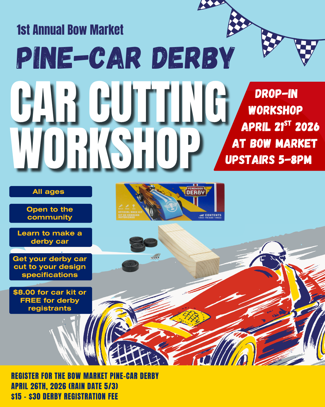 Pine-Car Derby Car Cutting Workshop (drop in)