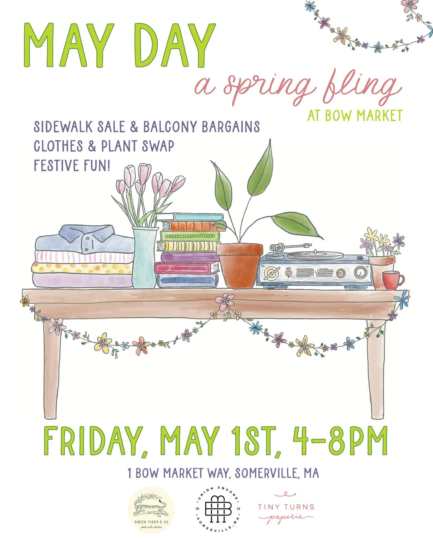⁠
🌸 Spring Fling: May Day Celebration 🌸 Friday, May 1st from 4-9pm 🌸 Hosted by @greentiger.co⁠ and @tinyturnspaperie⁠
⁠
Join us for a day of fresh finds, community, and festive fun as the market comes alive for spring.⁠
⁠
Browse a lively sidewalk 