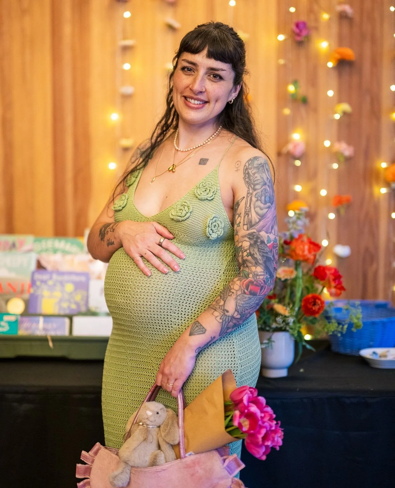 @upstairs.at.bow is a lovely spot to host a baby shower! Gather your loved ones and shower the parents-to-be under the twinkle lights at Upstairs! Inquire today about summer availability 🐣💐⁠
⁠
PS. Biggest shout out to our favorites @hannah.yzusqui 