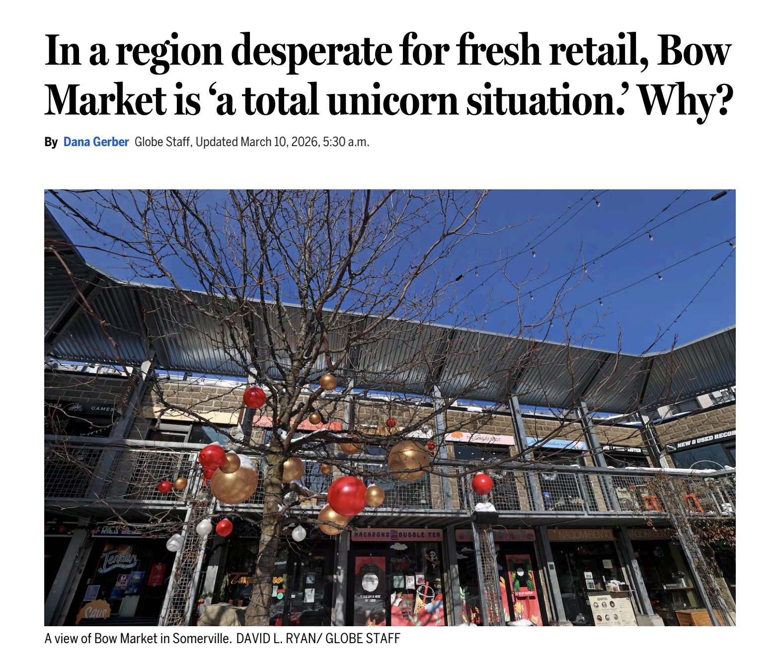 In a region desperate forfresh retail, Bow Market is‘a total unicorn situation.  ’ Why?