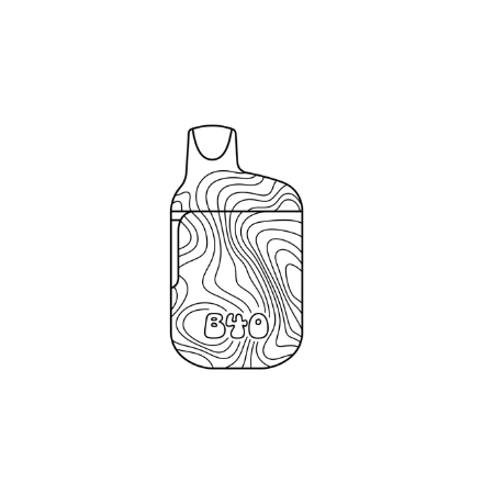Line drawing of a disposable vape.