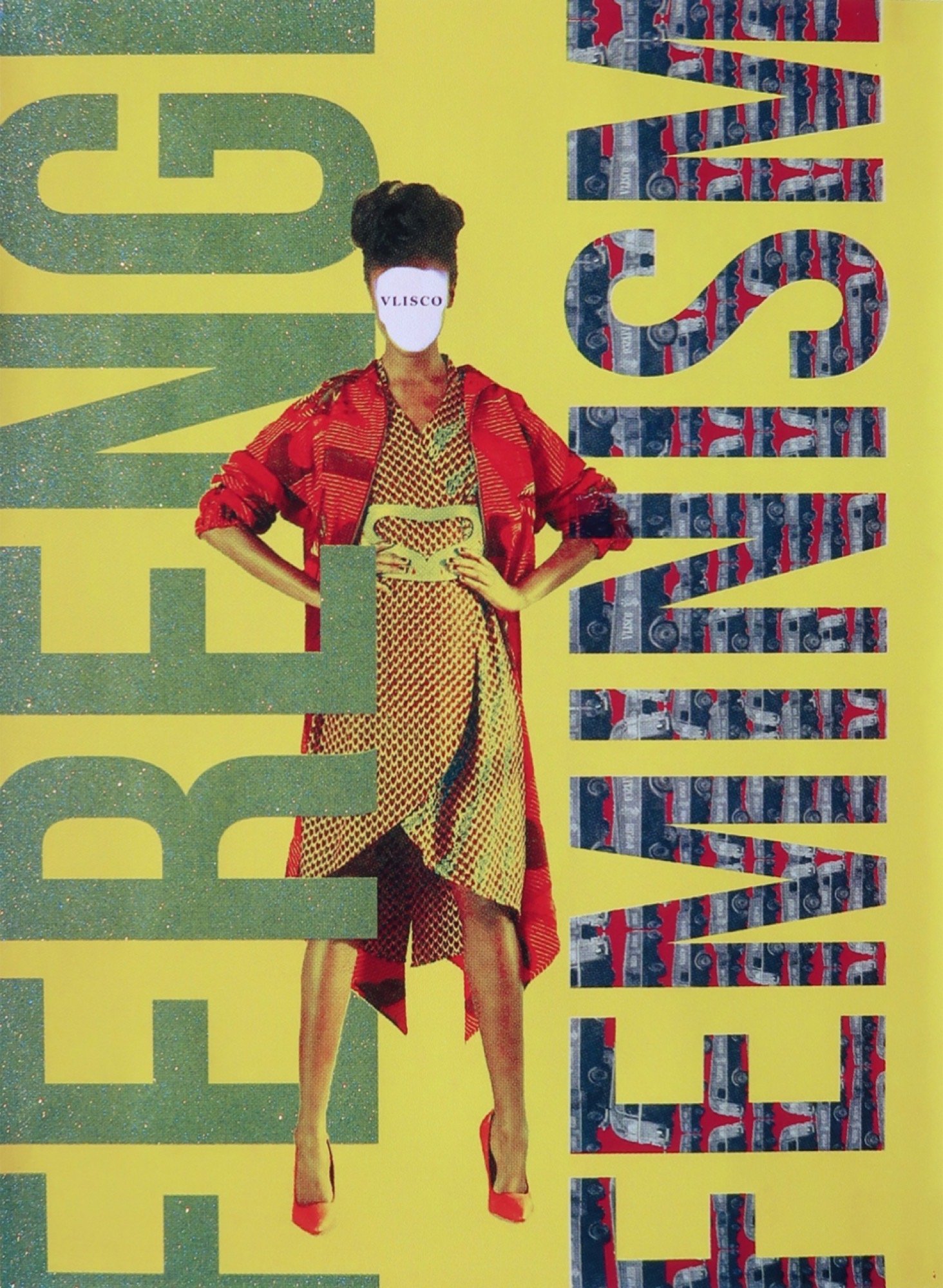 April Bey: Colonial Swag in Space (Ferengi Feminism), 2020. CMYK Screen print with screen printed glitter. 29½ x 22 in. (74.93 x 55.88 cm). Edition 16 of 20. $6,380. Framed.