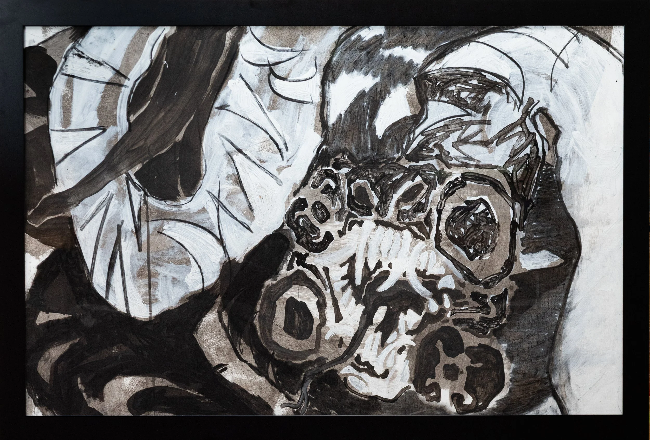 Matthew David Rahming: I have known rivers ancient as stars, as rain, 2026. Acrylic and charcoal on paper. 26 x 38 in. (66.04 x 96.52 cm). Framed. $4,620