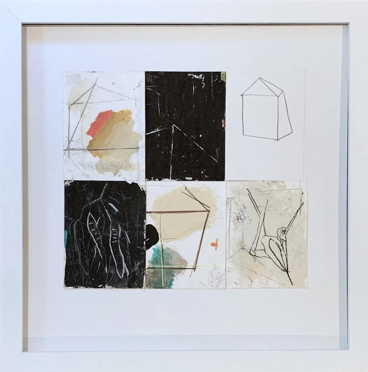 Heino Schmid: Ways and Means I, 2025. Acrylic, graphite and charcoal on paper. 24 x 24 in. (60.96 x 60.96 cm). $3,245. Framed.
