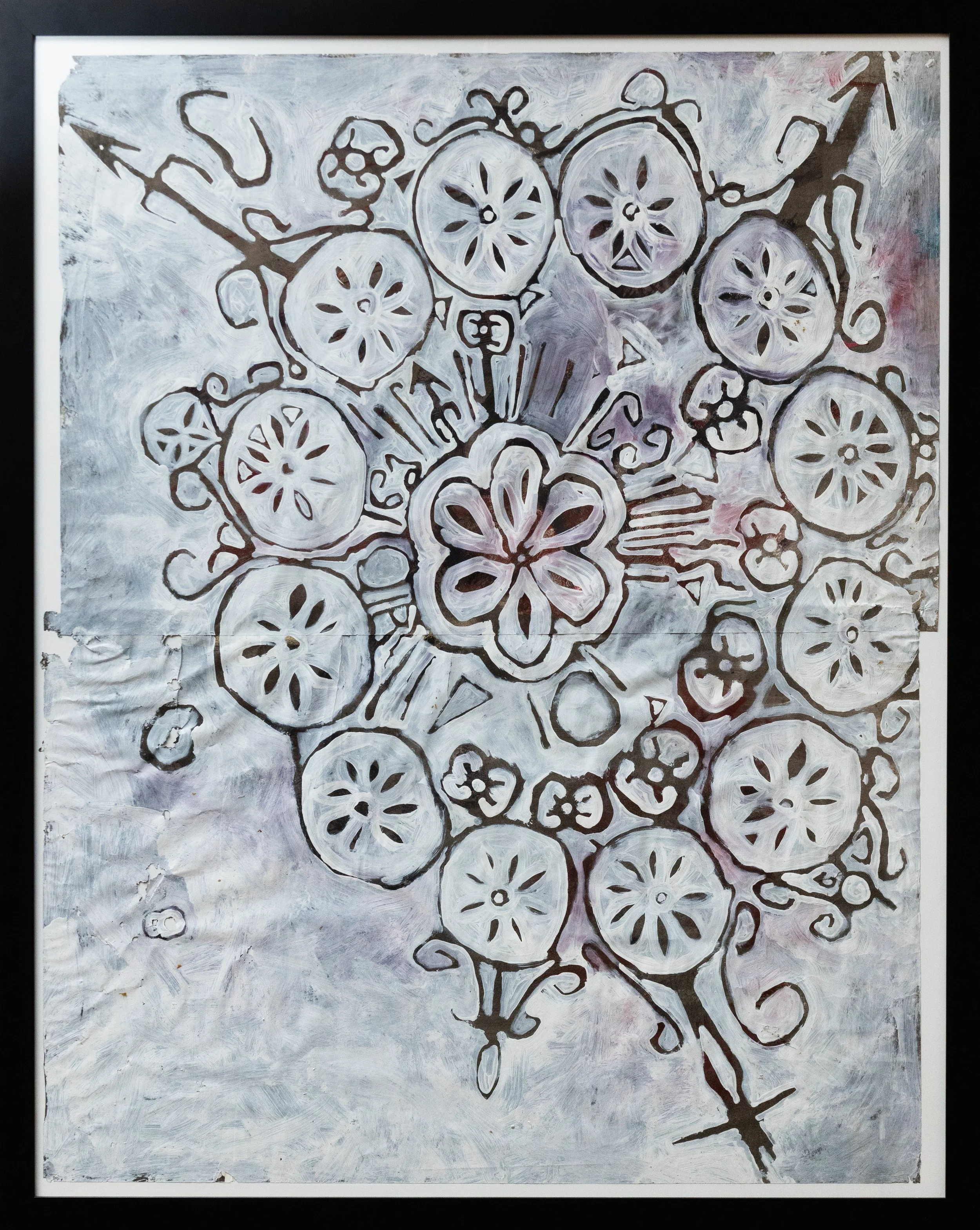 Matthew David Rahming: Snow is melting in Jamaica, 2026. Acrylic on paper. 51 x 41 in. (129.54 x 104.14 cm). Framed. $6,600