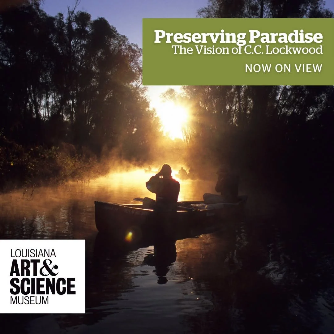 Preserving Paradise: The Vision of C.C. Lockwood. On exhibit at the Louisiana Art & Science Museum in downtown Baton Rouge through August 29, 2027.