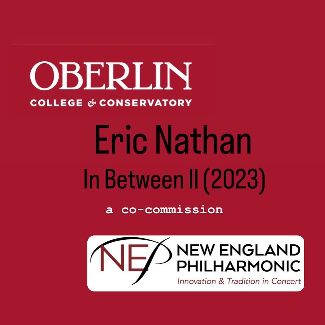 The World premiere of In Between II will be live streamed tonight from Oberlin. 
The NEP will present the East Coast premiere in the 2023-24 season. 

https://www.oberlin.edu/events/concert_oberlin_sinfonietta_3416

#newmusic #commissions #livemusic