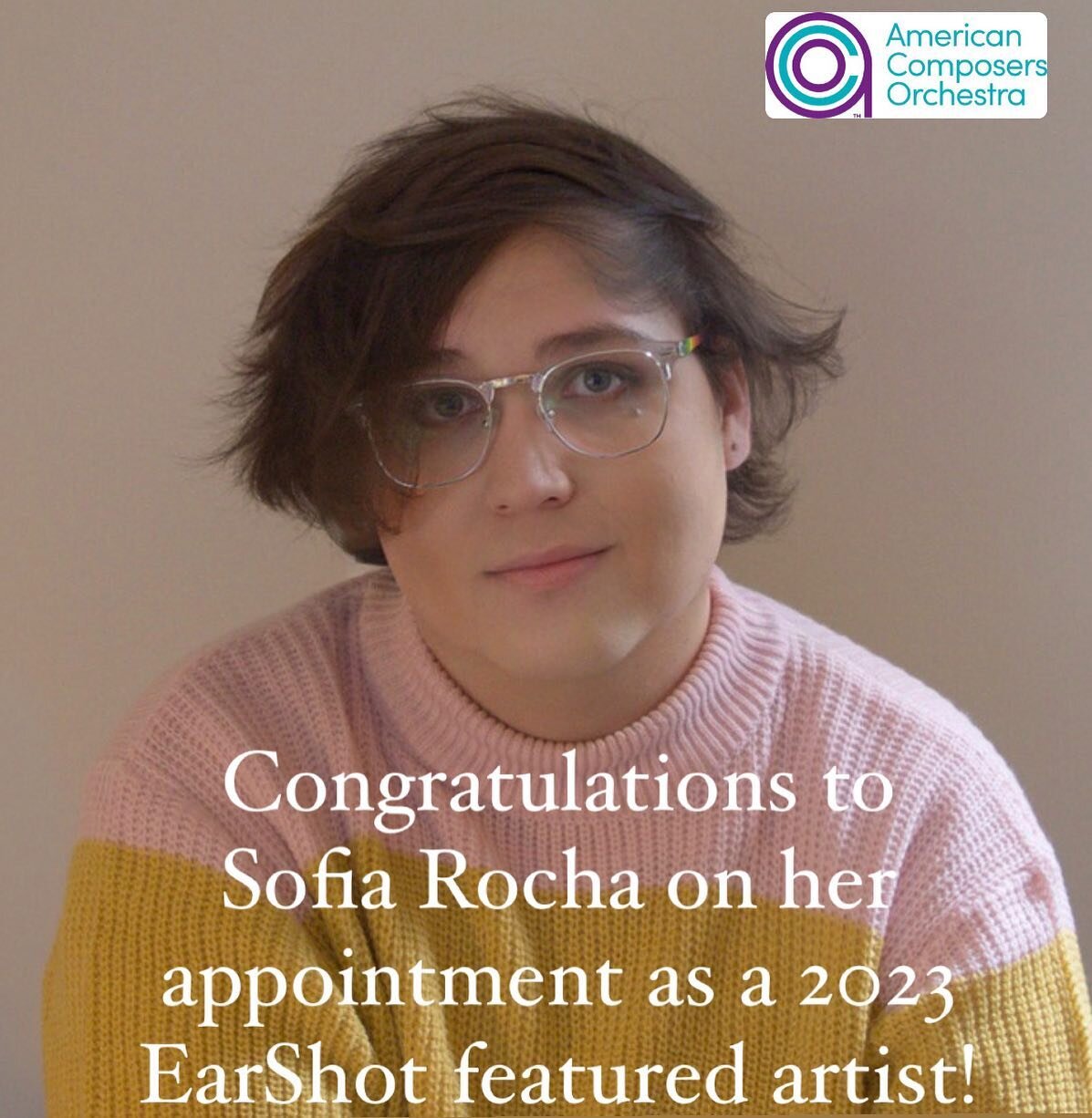 We are so happy for Sof&iacute;a, our 2020 Call for Scores winner!
Congratulations to all 8 composers!
Visit americancomposers.org for more information. 

#newmusic #orchestralmusic #collaboration #commissions #earshot