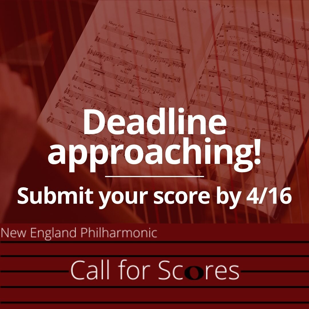 The deadline for the 2023 Call for Scores is approaching! Submit your score for now!

The winning work will be performed in our 2023-24 season. 

Link in the bio!

#callforscores #orchestra #contemporary #composers #score #music #performance #competi