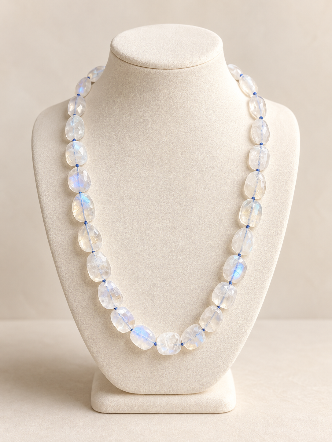 Rainbow Moonstone Faceted Nugget Necklace
