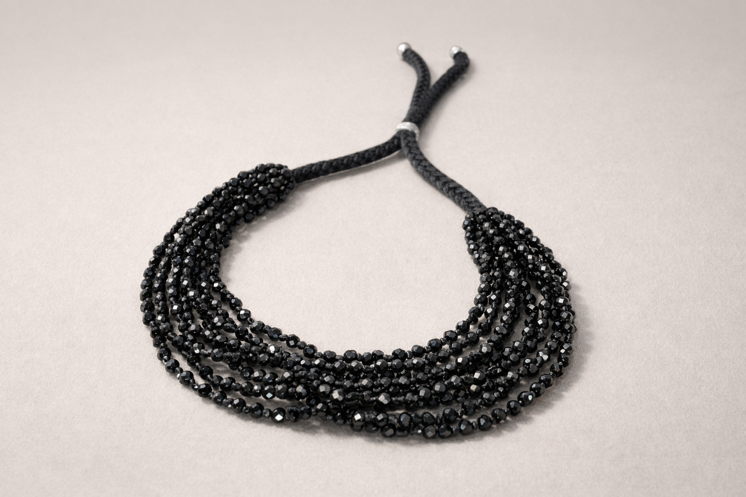 Black Spinel 9 Strand Bracelet