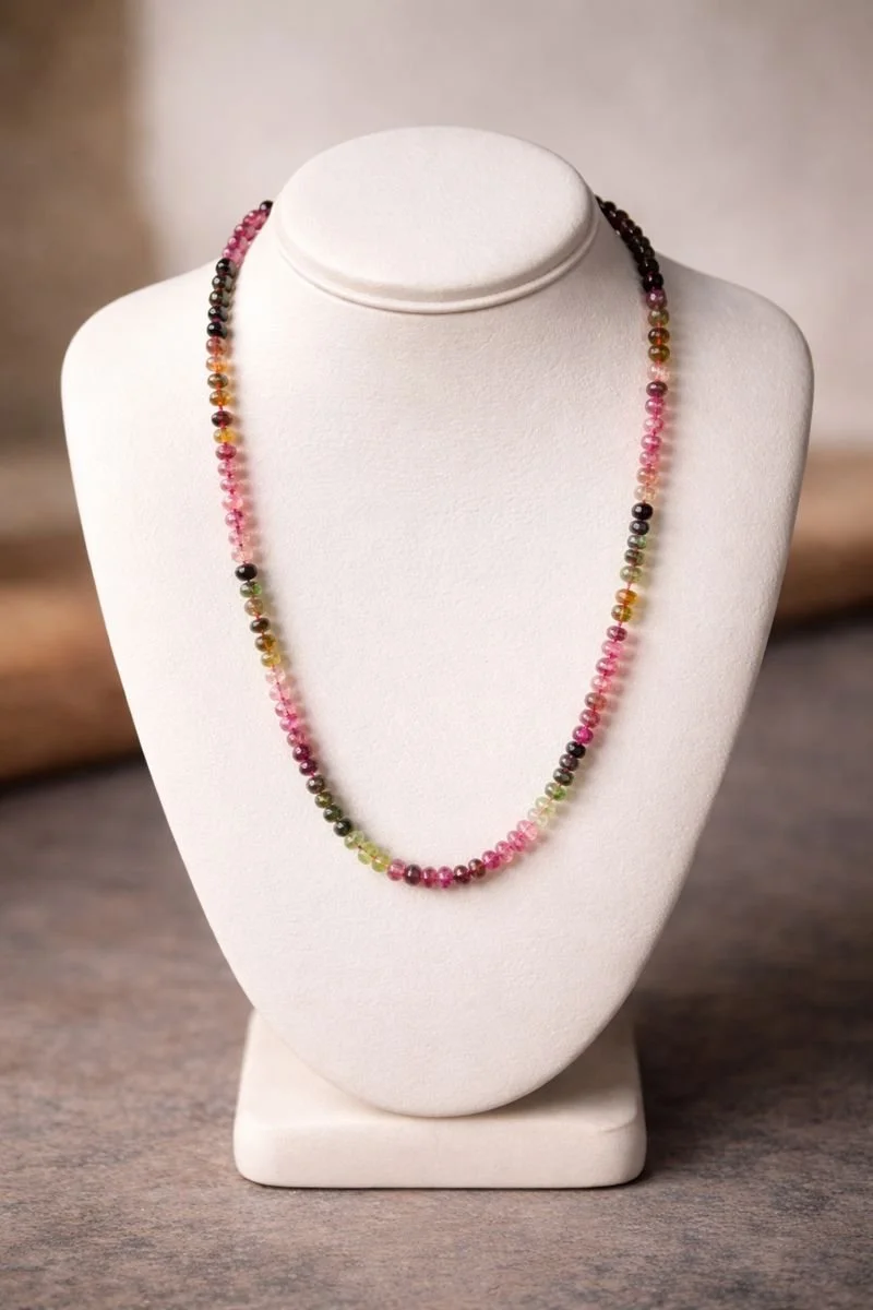 Multi Tourmaline Rondel Necklace