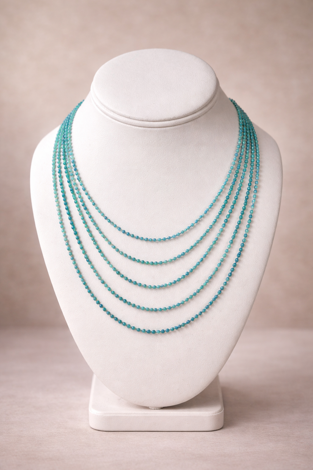 Speak Your Truth – Blue Tourmaline 5 Strand Necklace for Communication & Intuition