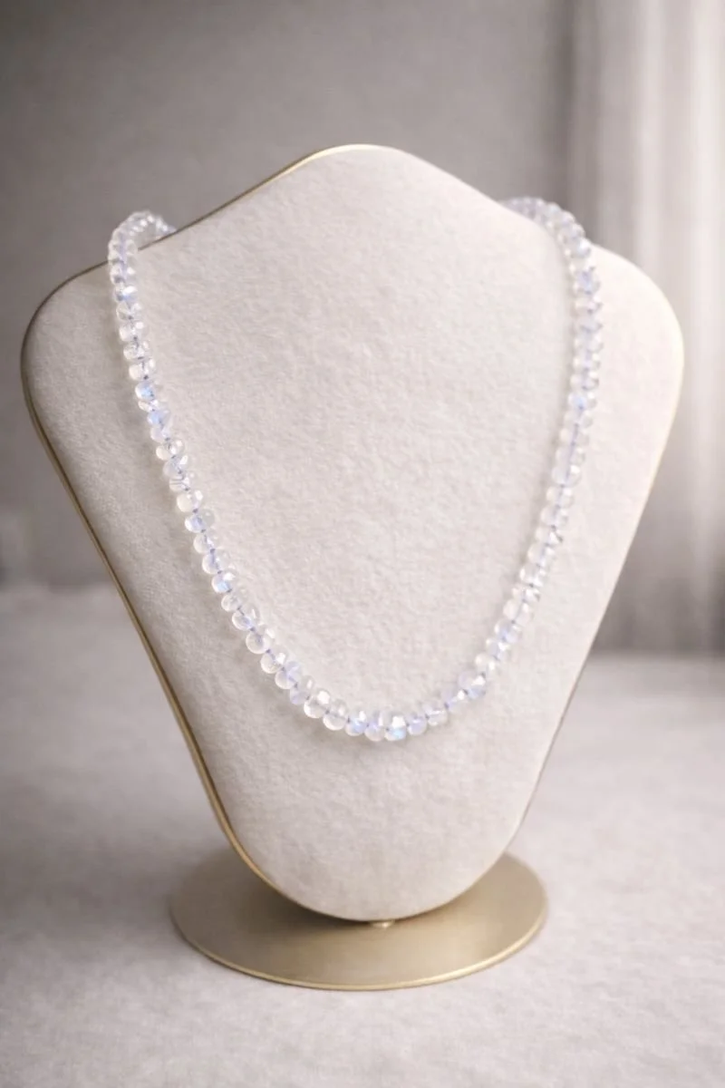 Rainbow Moonstone Rondel Necklace