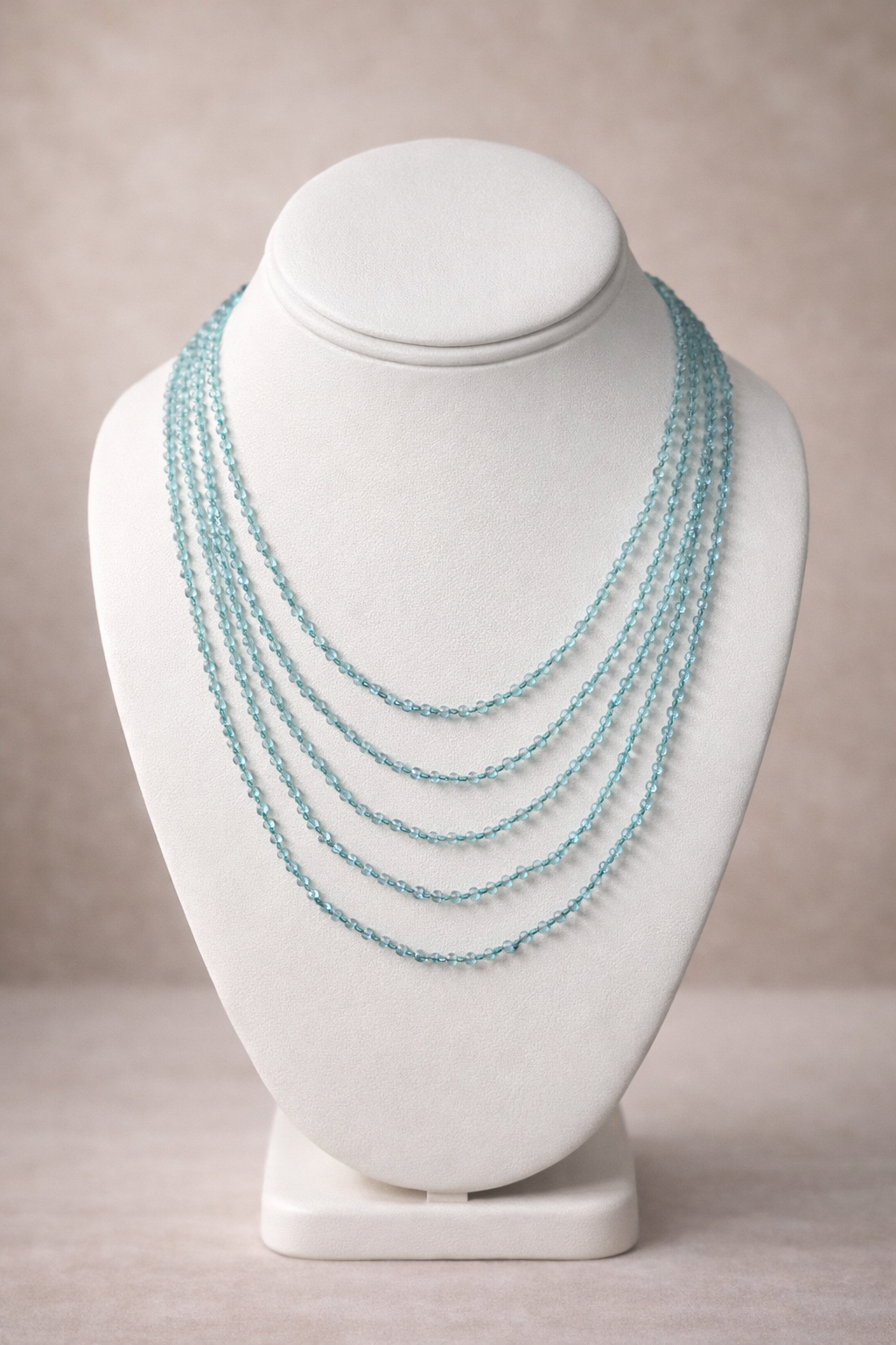 Aquamarine 5 Strand Necklace
