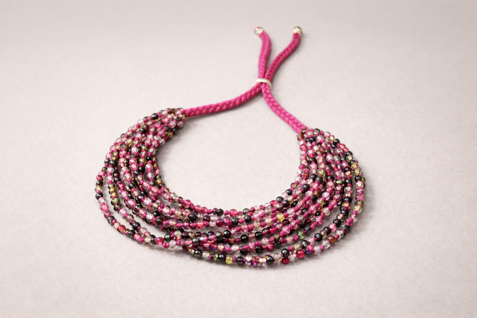 Multi Tourmaline 9 Strand Bracelet