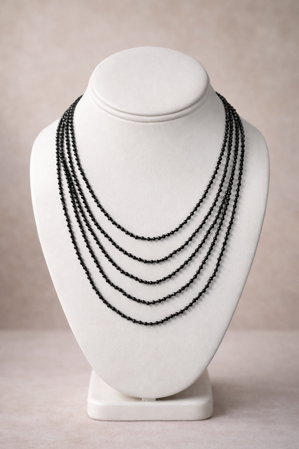 Black Spinel 5 Strand Necklace