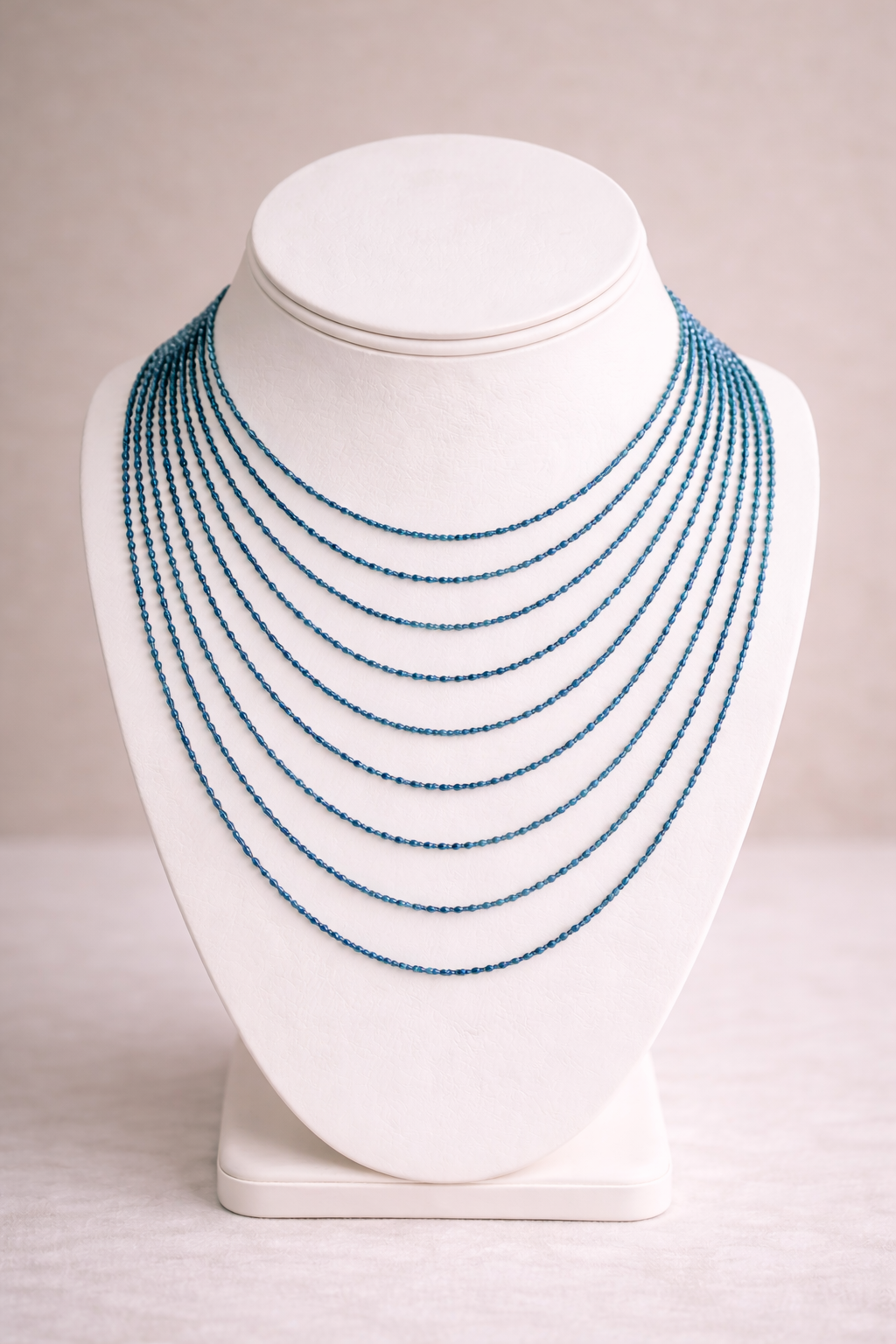 Blue Tourmaline Nine-Strand Necklace