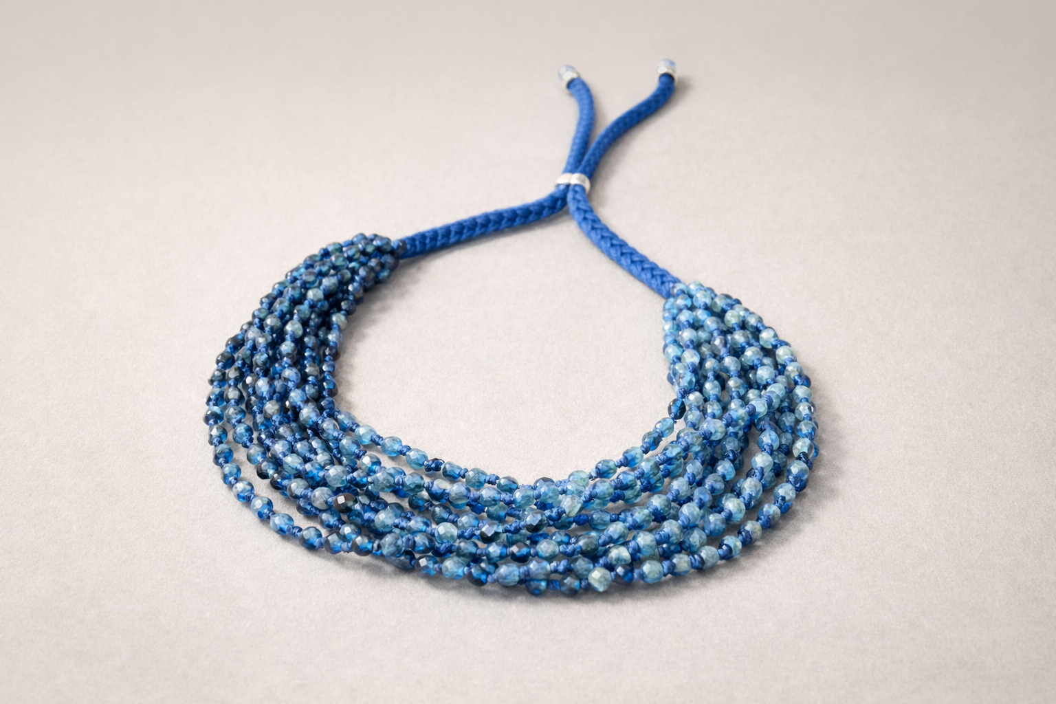Blue Tourmaline 9 Strand Bracelet