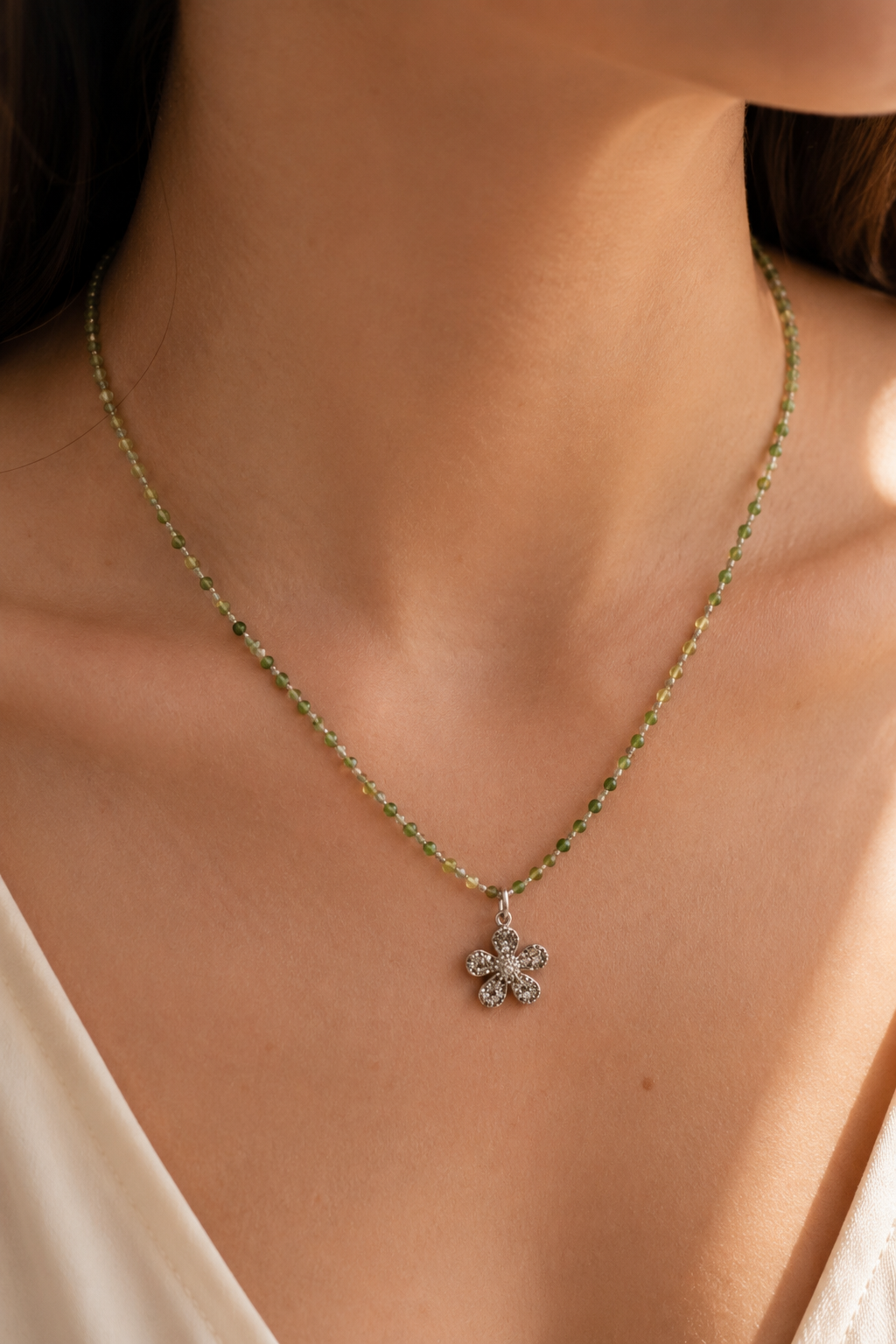 Charm-Necklace-Green-Tourmaline-Flower.png