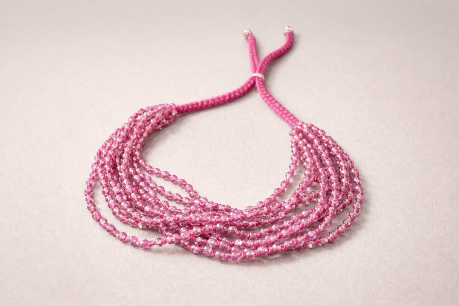 Pink Tourmaline 9 Strand Bracelet