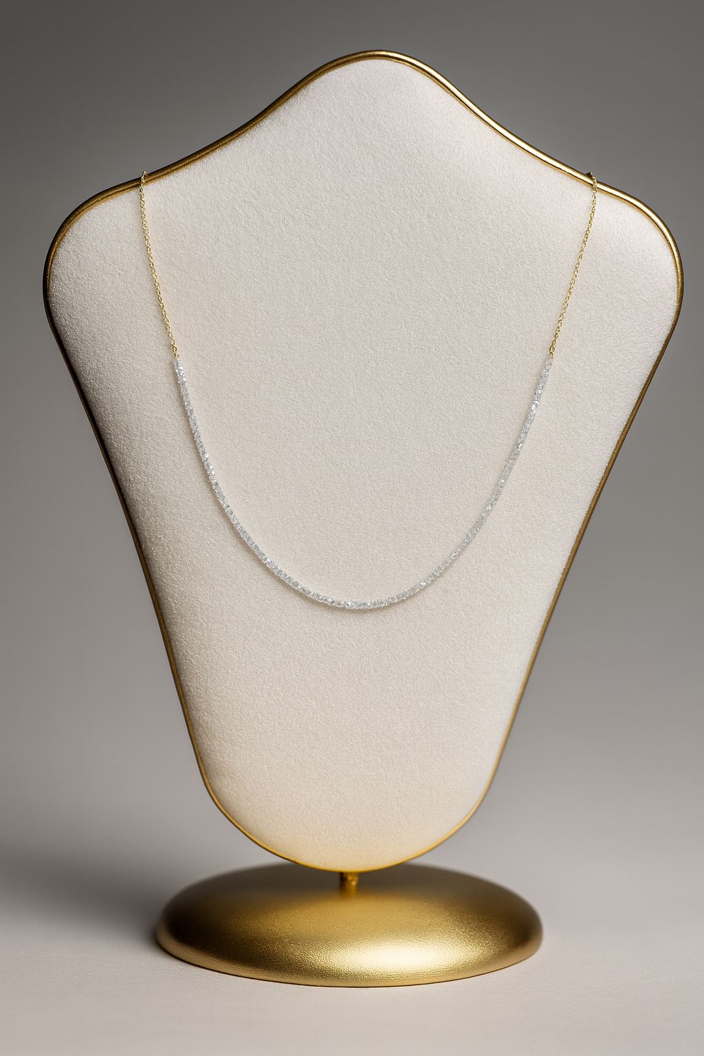 White Faceted Diamond Necklace
