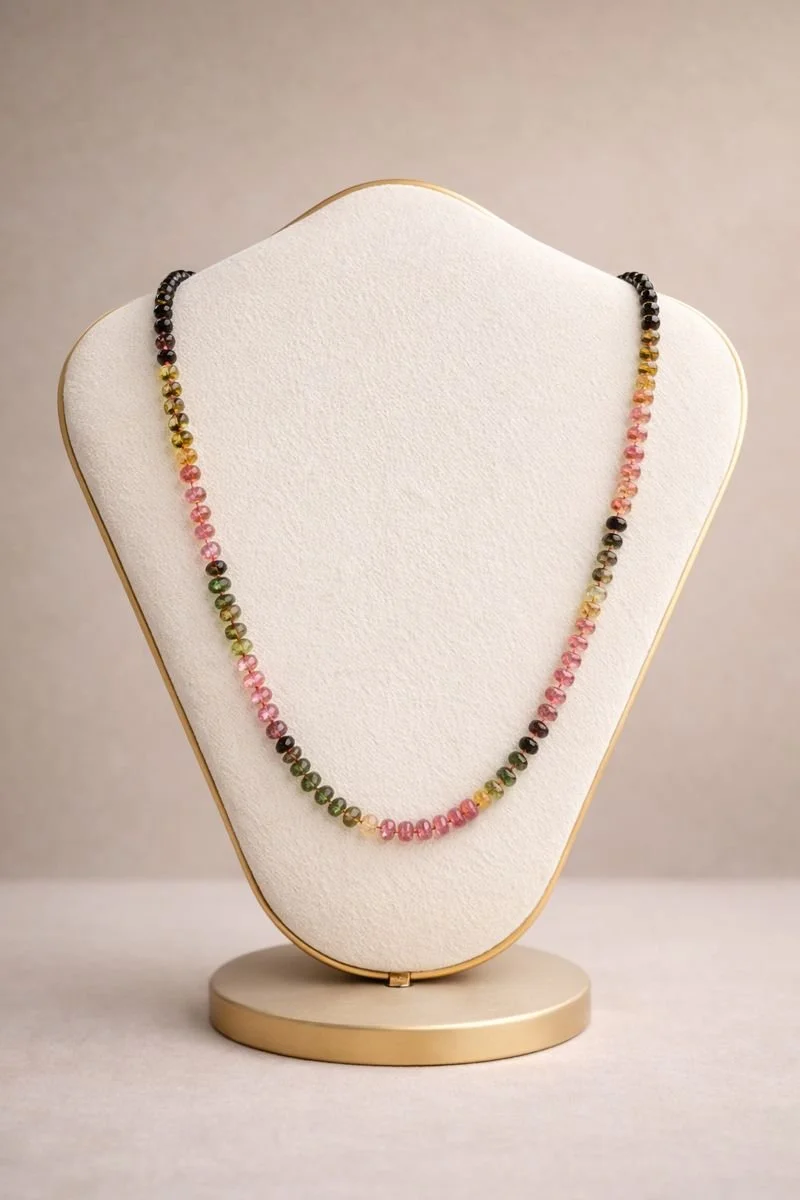 Multi Tourmaline Rondel Necklace