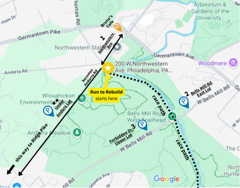 A map of the race location 200 W Northwestern Ave, Philadelphia PA