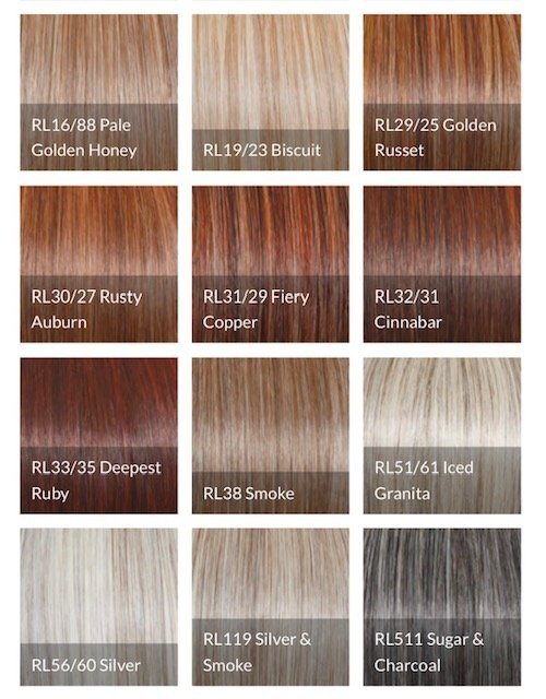 Raquel Welch wig color chart