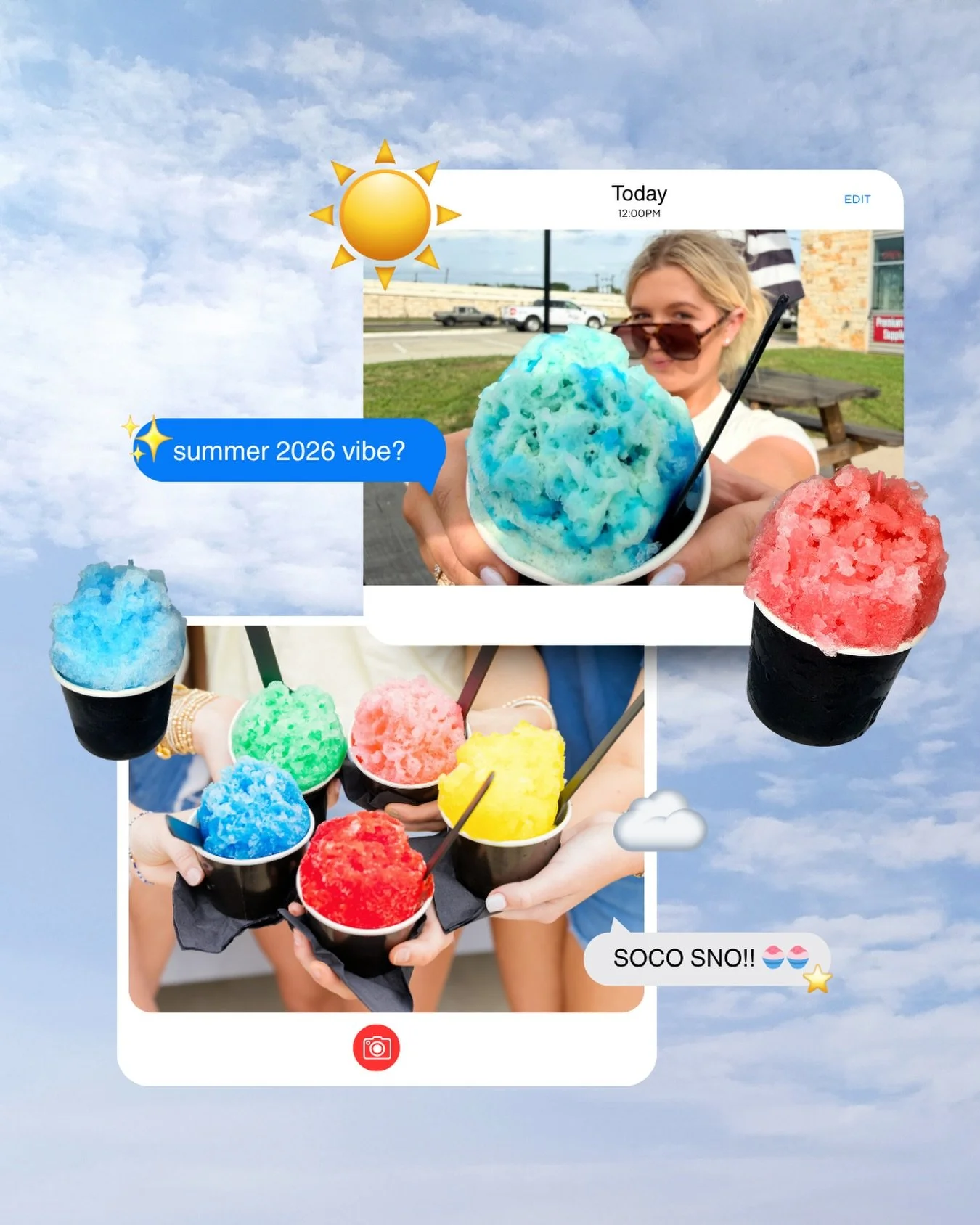 The plans this summer? Sno cones. A whole lot of them ☀️🍧⁠
⁠
See you at the stand!⁠
📍4160 Hwy 6, College Station, TX⁠
⁠
⁠
⁠
#SoCoSno #CollegeStationTX #BryanTX #SnowConeSeason #SweetFix⁠