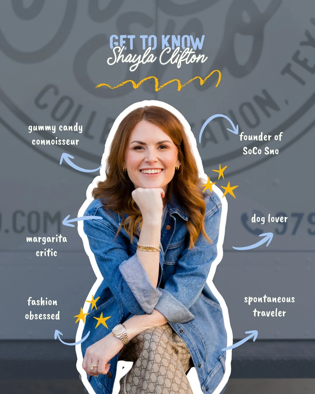 Meet Shayla, the visionary who brought SoCo Sno to life and made it all happen ✨💫⁠
⁠
#SoCoSno #CollegeStationTX #BryanTX #SnowConeSeason #SupportLocal⁠