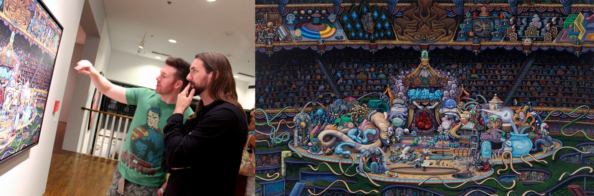 Masterworks exhibition opening featuring installation view of artwork by Nathan Spoor.