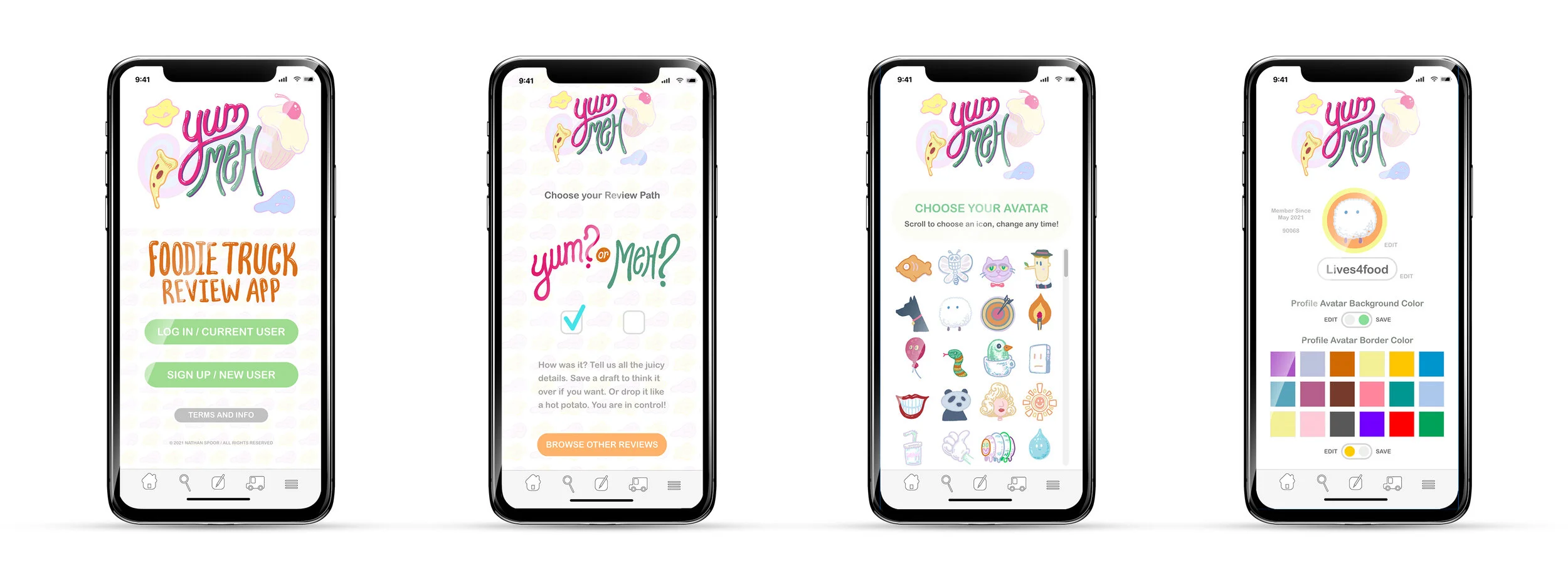 Completed concept prototype showing the app experience mocked up to showcase the user’s in-hand view.