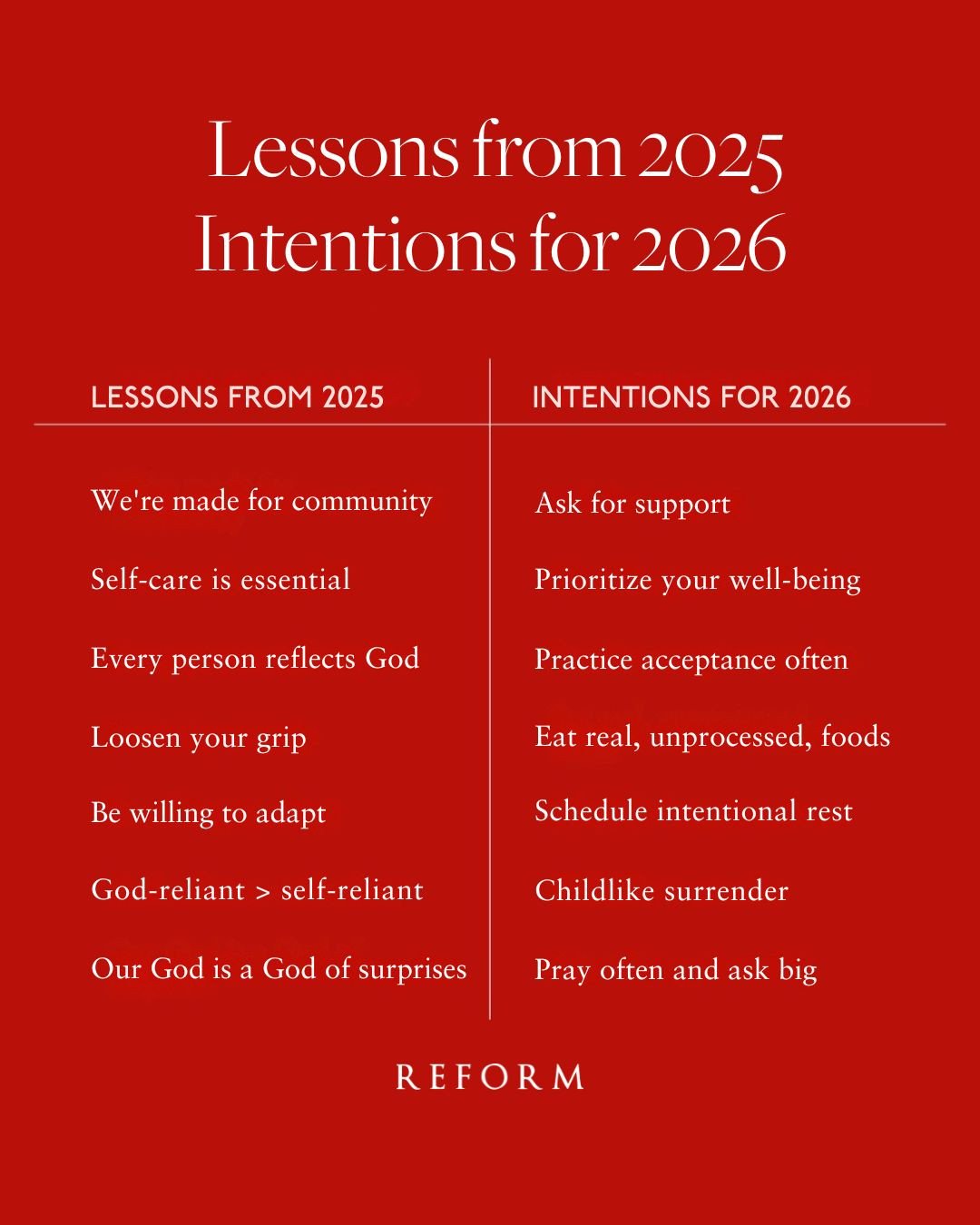 Happy 2026! A new year is a blank canvas of hopeful possibility. We invite you to reflect on the experiences you learned from the past year and how you would like to live in the new year.⁠ ⁠
⁠
What were some lessons you learned in 2025? ⁠
⁠
What are 