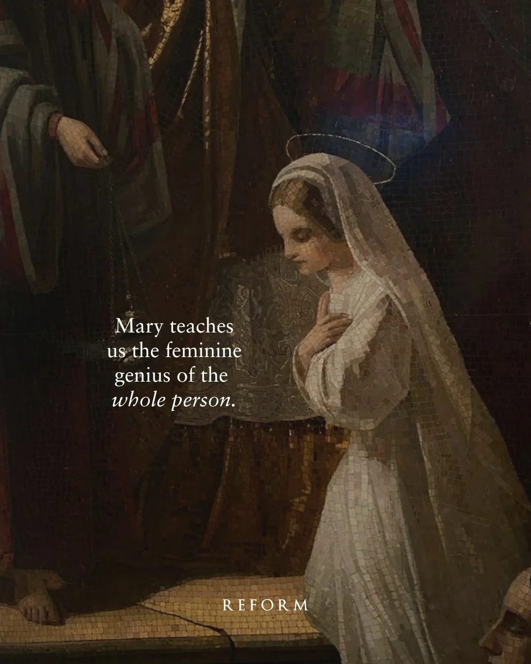 Today we celebrate the birthday of the woman whose whole life became a yes.
Today we celebrate the birth of the one God prepared, from her first breath, for her fiat.

Mary teaches us the feminine genius of the whole person.

Body: She welcomed Chris