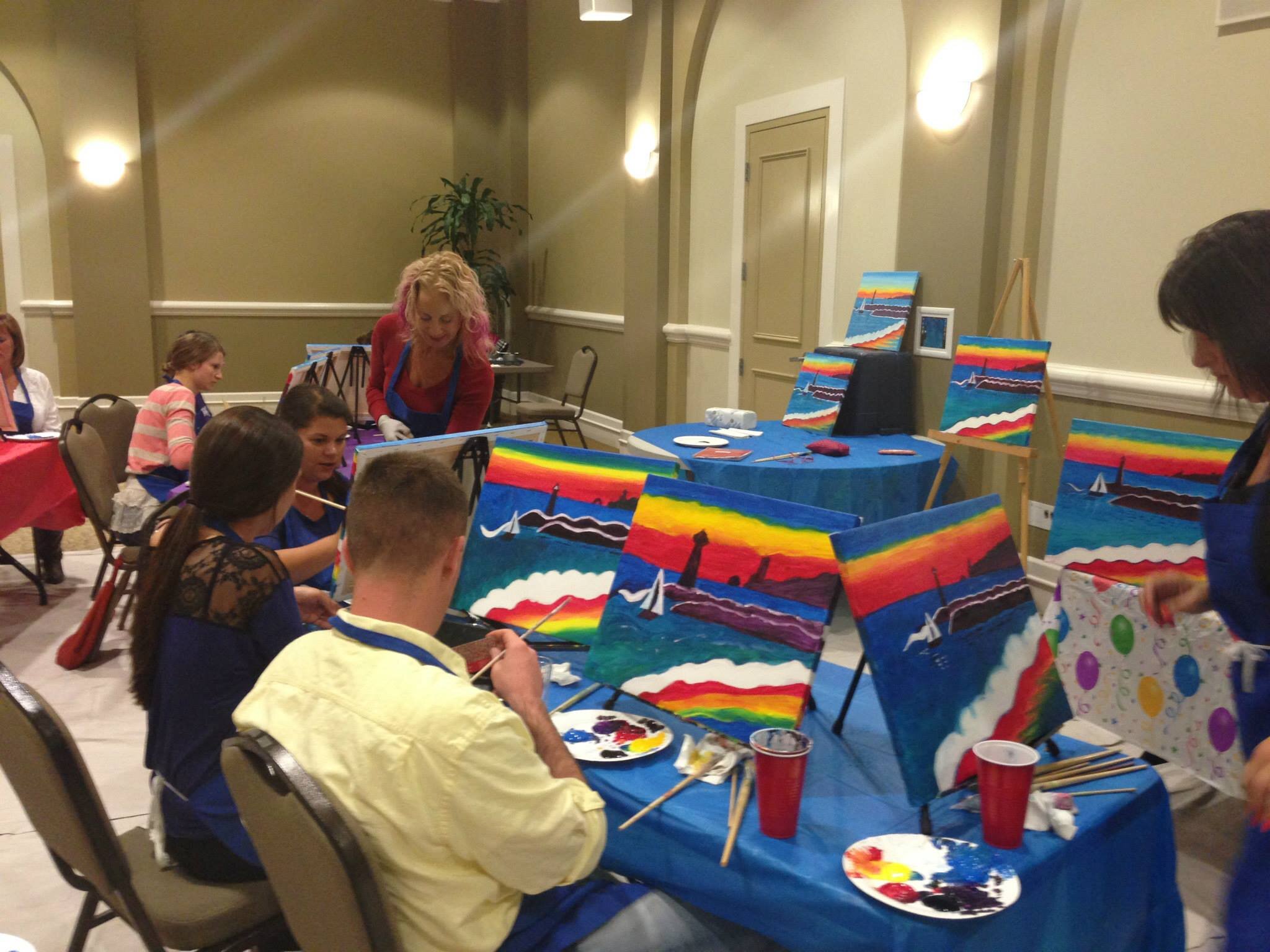 Paint night at one of The Parks at Monterey’s lively community centers.