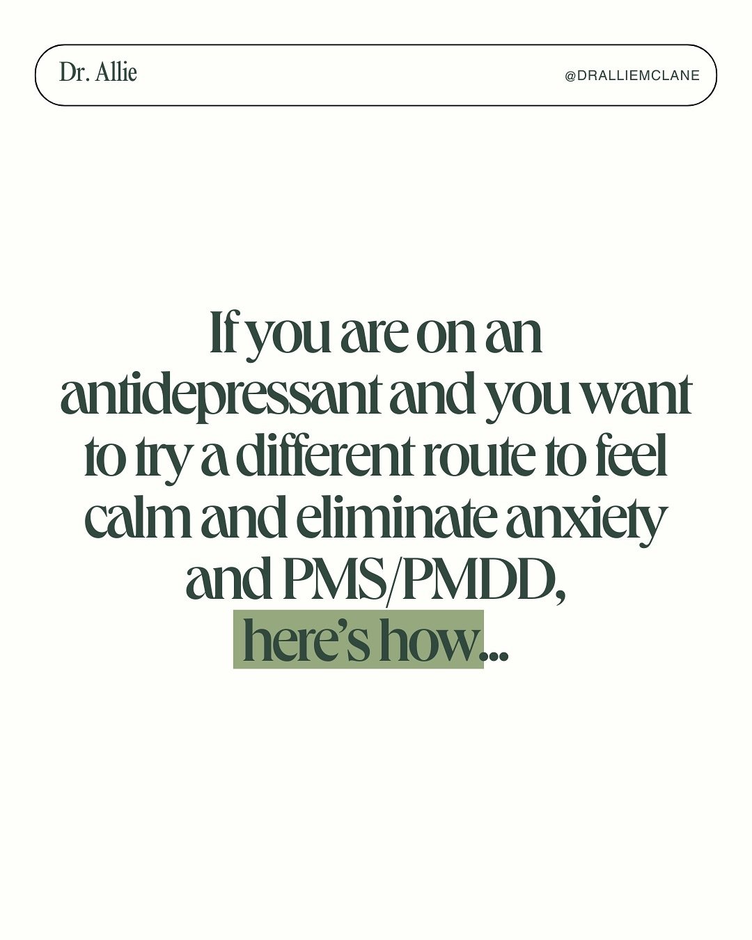 You are not doomed to be on an antidepressant forever, and it&rsquo;s not your only option. You just haven&rsquo;t had the right support.

I help you understand your body and build a strong foundation of health for years to come. Nothing about what I