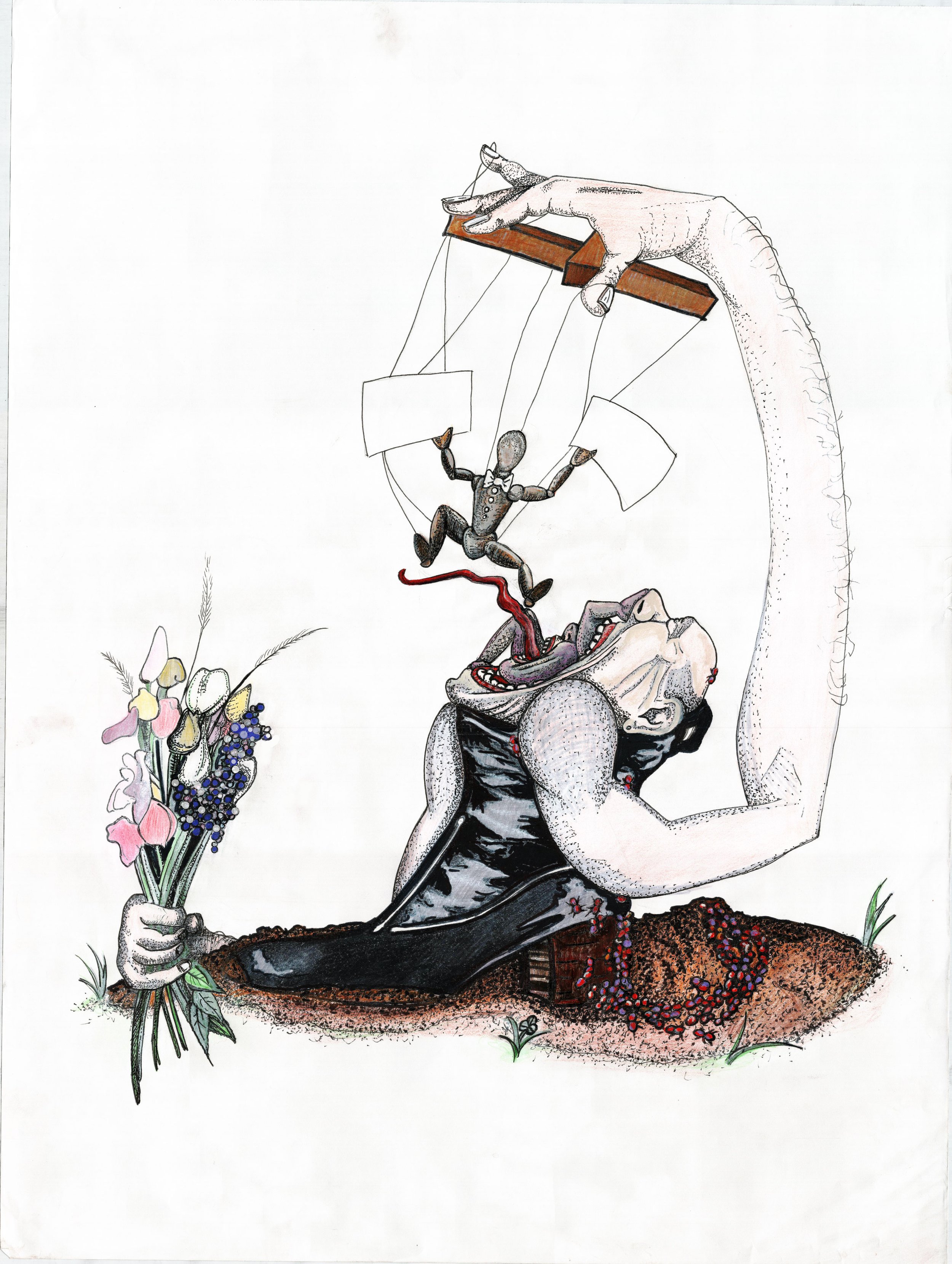 "I Like Shinny Things", Mixed Media on paper, 2012