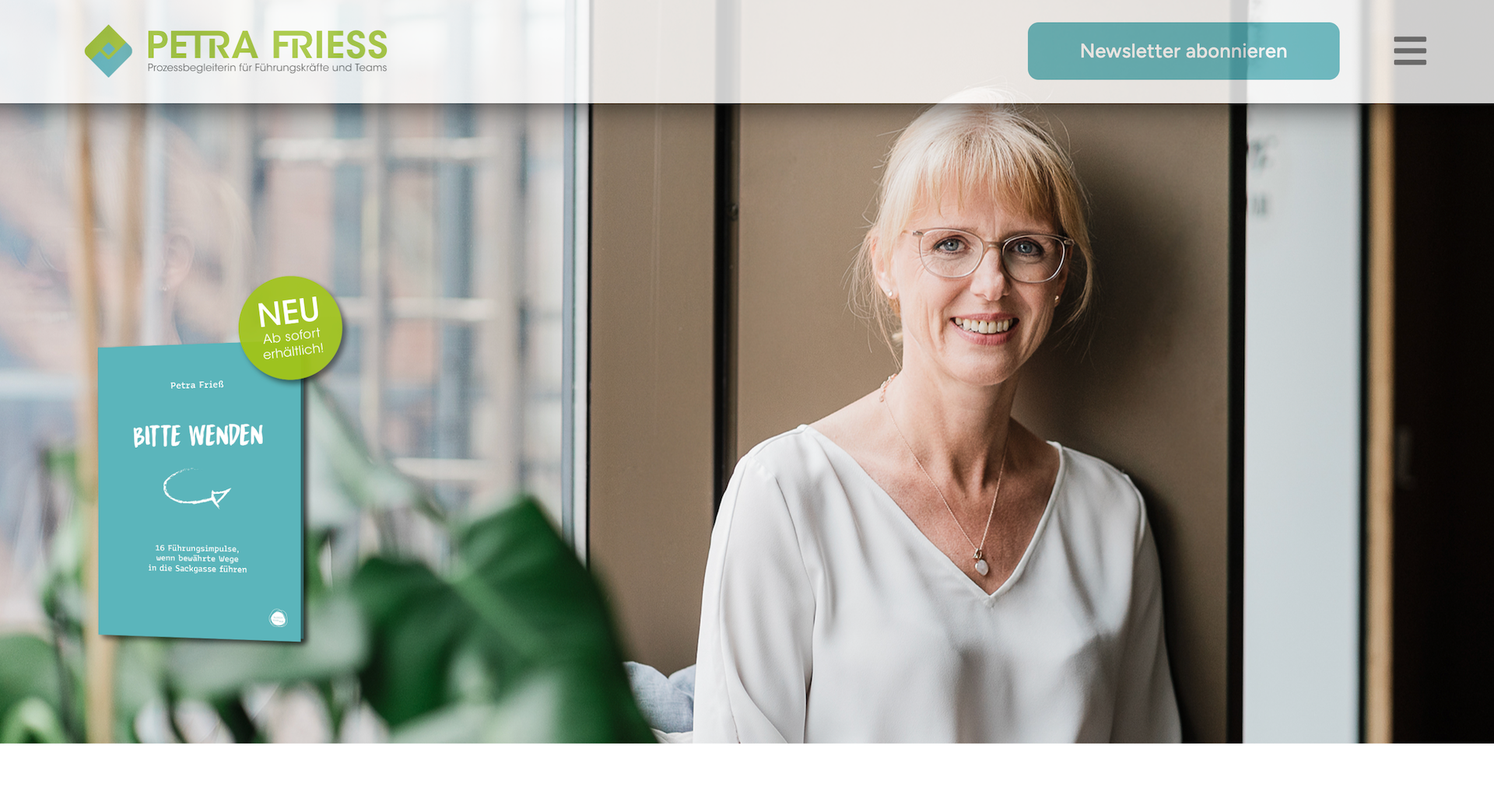 Screenshot der Website von Leadership Coach Petra Frieß.