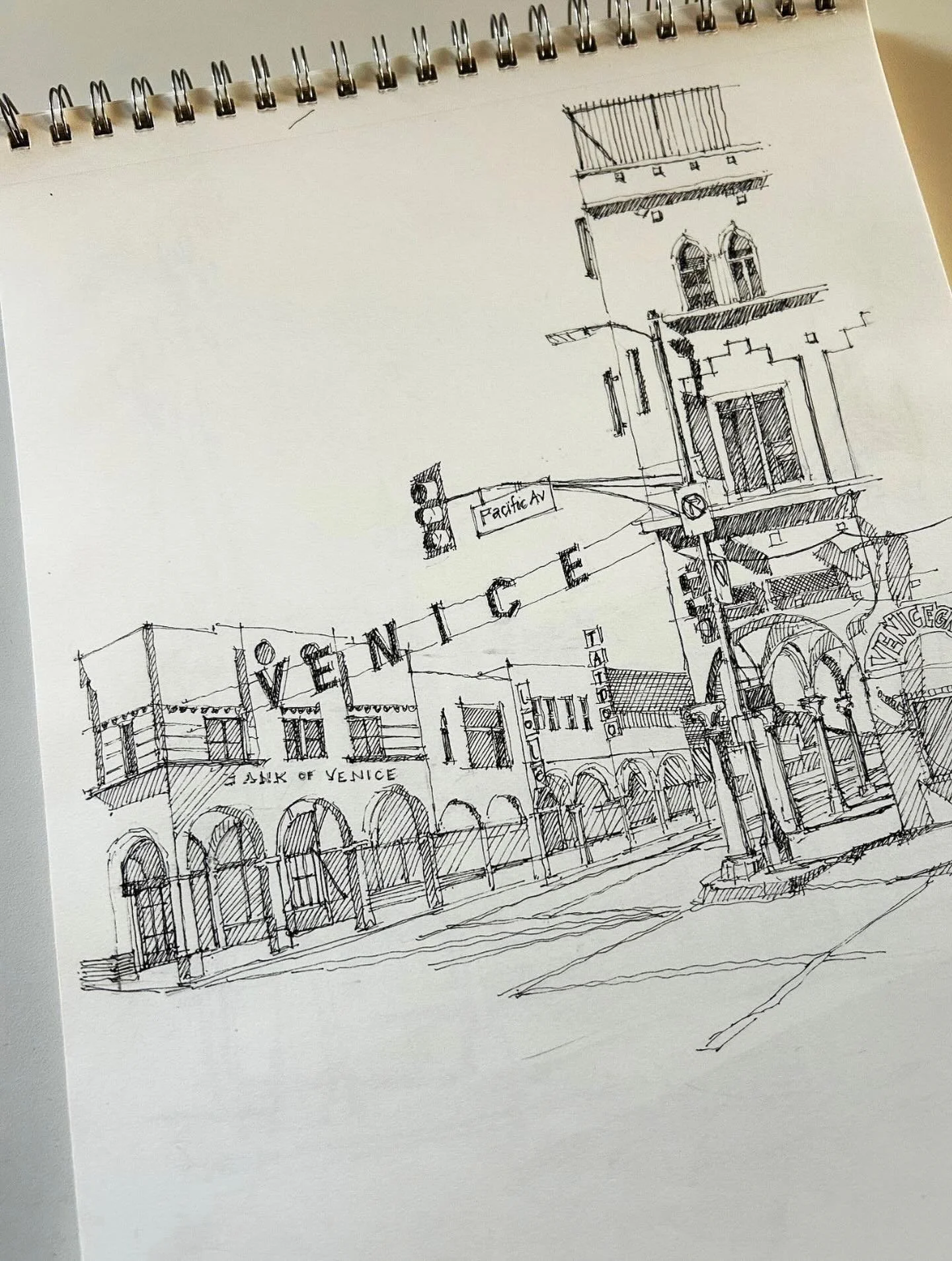 The iconic Venice Sign, drawn on location in my sketchbook at Windward and Pacific. This has been a popular print in my shop lately. All prints were originally drawn en plein air and are printed to order. Link in bio.
-
-
-
-
-
#losangeleslandmark #u