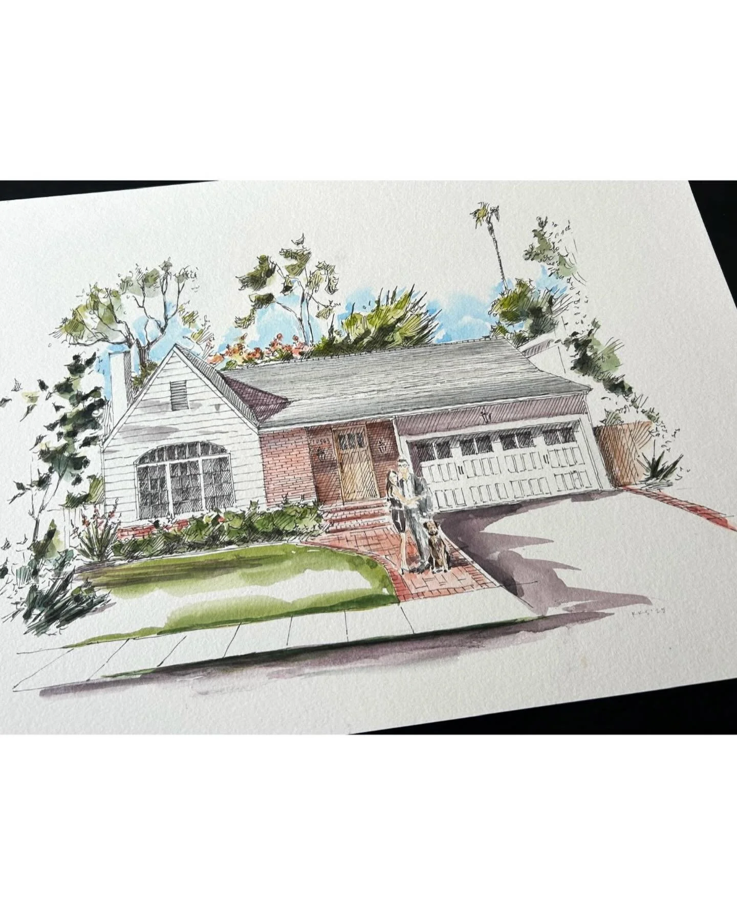 A commissioned watercolor new home gift from last December.
-
-
-
-
-
#losangeles  #watercolor #houseportrait #californiaartist #newhome