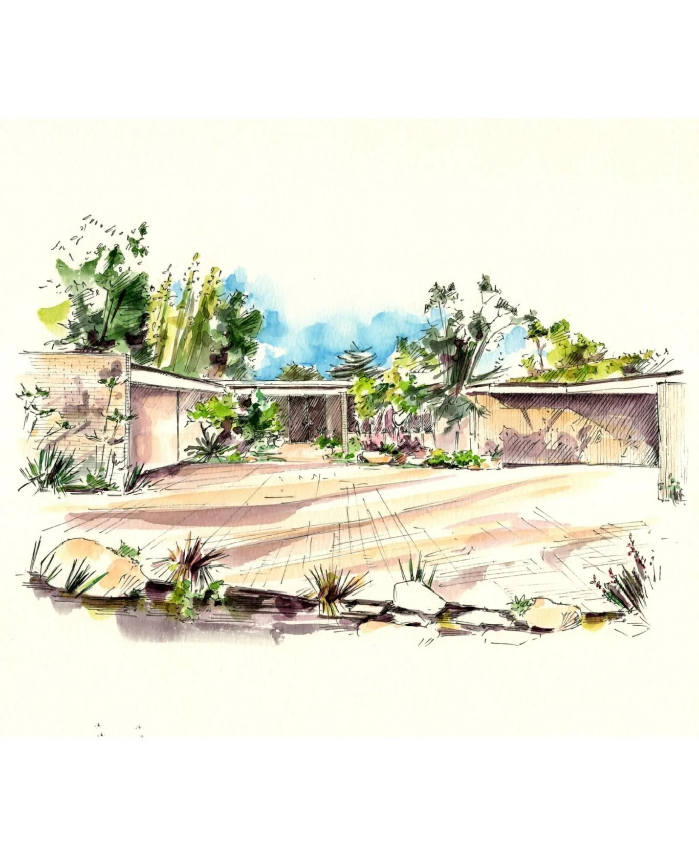 Thank you, @soldbysoriano, for having me capture this stunning mid century modern home. 

#midcenturymodern #inkandwatercolor #houseportrait #customart #closinggift