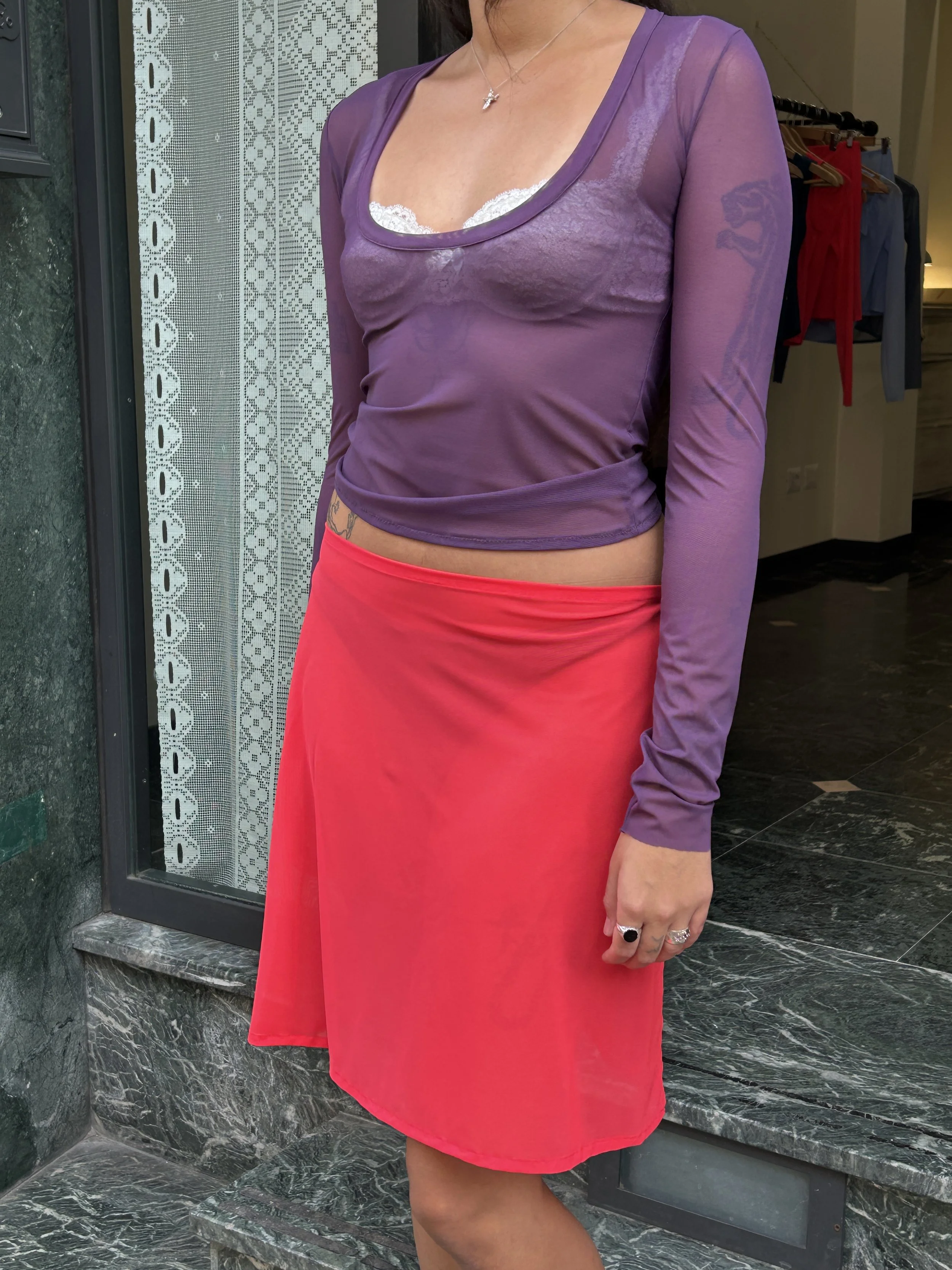 Midi Mesh Skirt