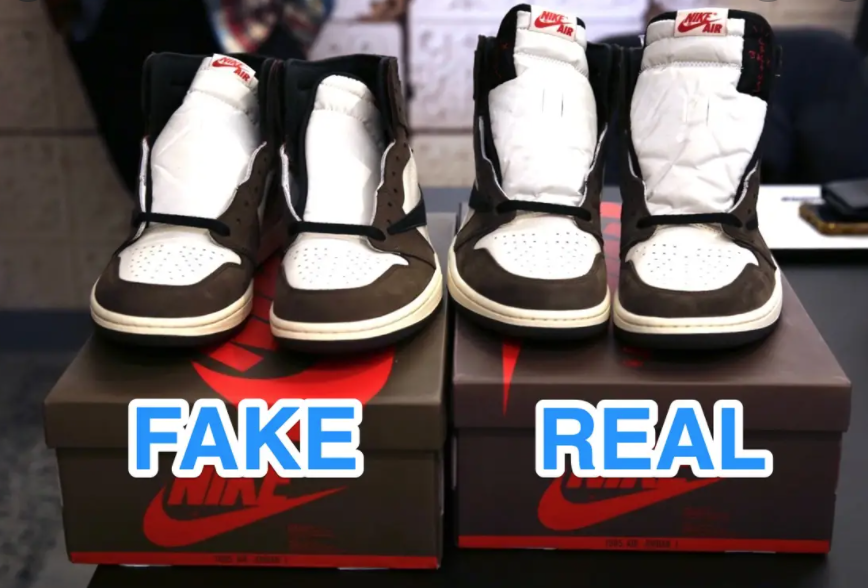 Example of fake vs real sneakers and just how legitimate fakes are looking nowadays.