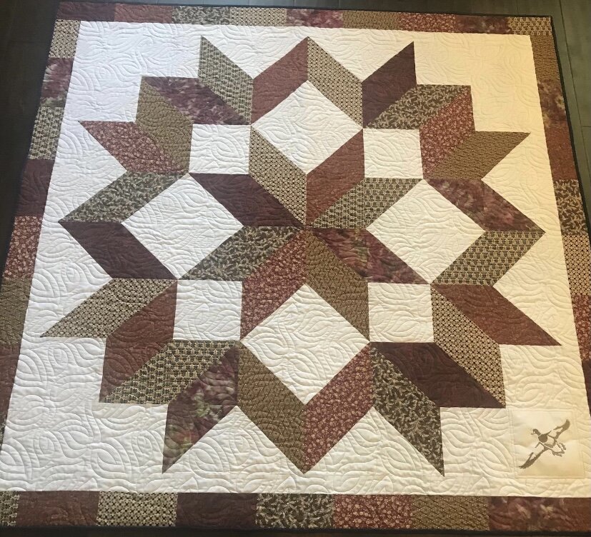 Carpenter Star quilt for New Hearts Ministries auction, donated by Rebecca S.