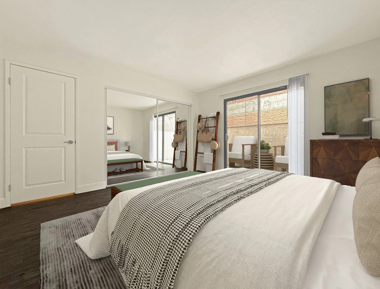 The Bedroom in a Summit Pointe One Bedroom Apartment