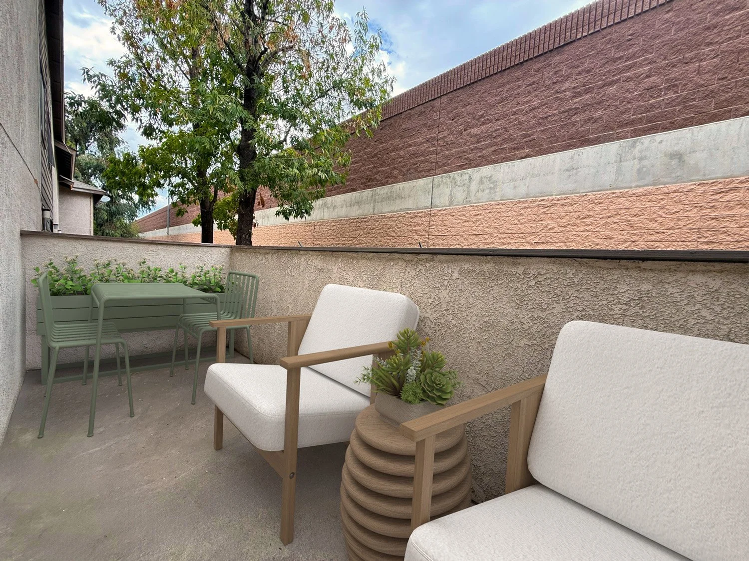 The Patio in a Summit Pointe One Bedroom Apartment
