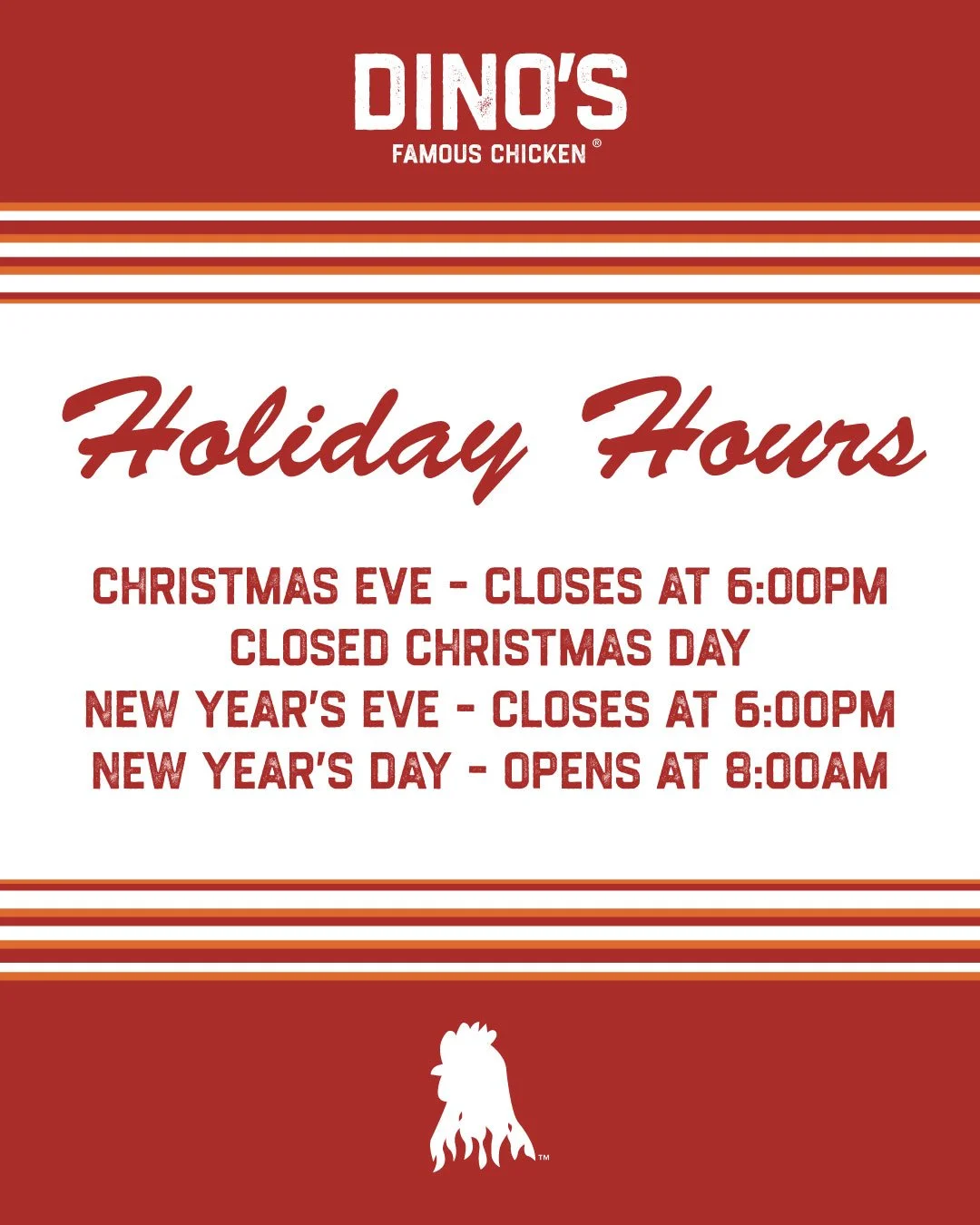 HOLIDAY HOURS: We close early Christmas Eve, and are CLOSED Christmas Day! Happy Holidays everyone!
Christmas Eve - Close at 6PM
Christmas Day - CLOSED
New Years Eve - Close at 6PM
New Years Day - Open at 8AM