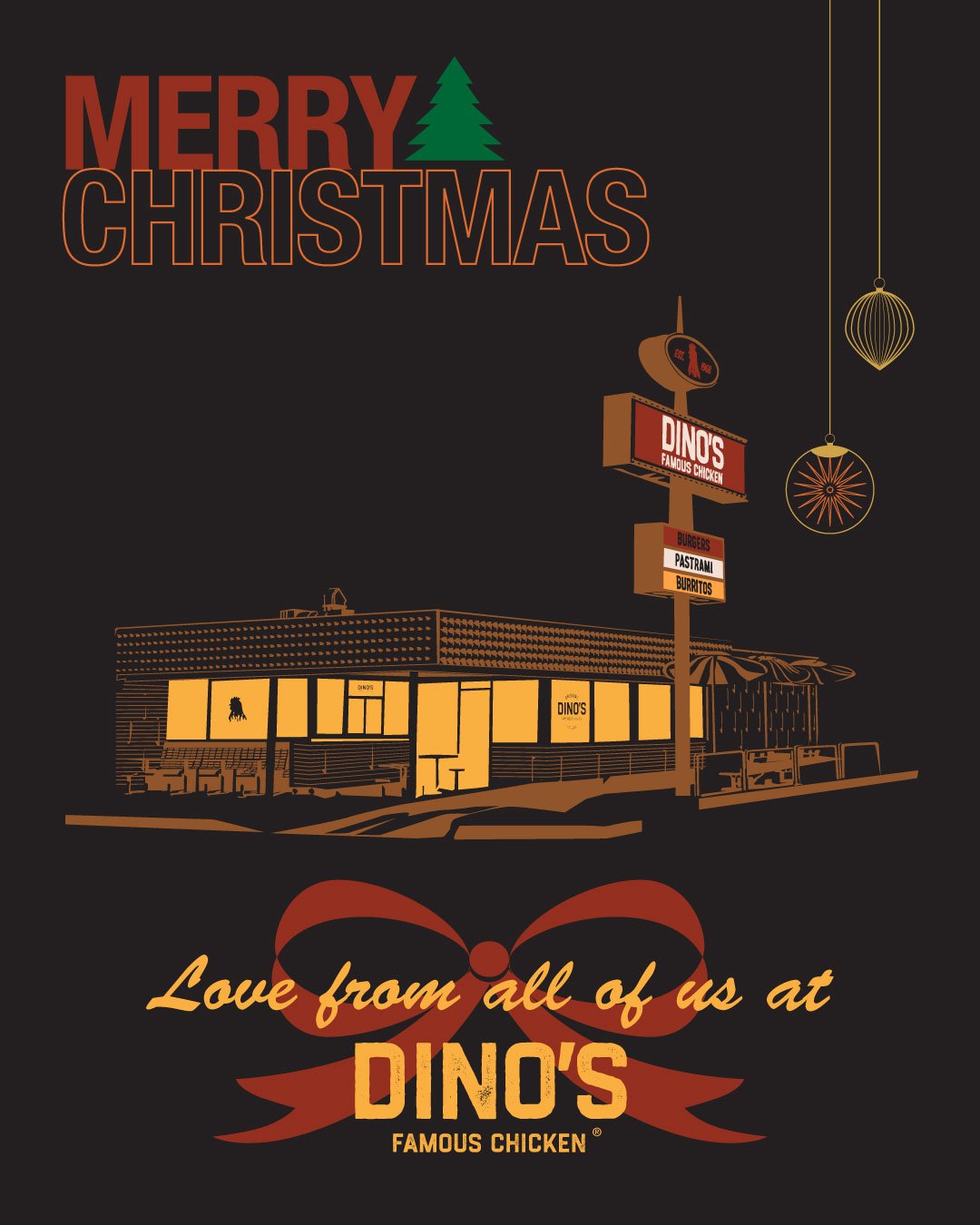 Sending you love and joy from all of us at Dino's Famous Chicken!
