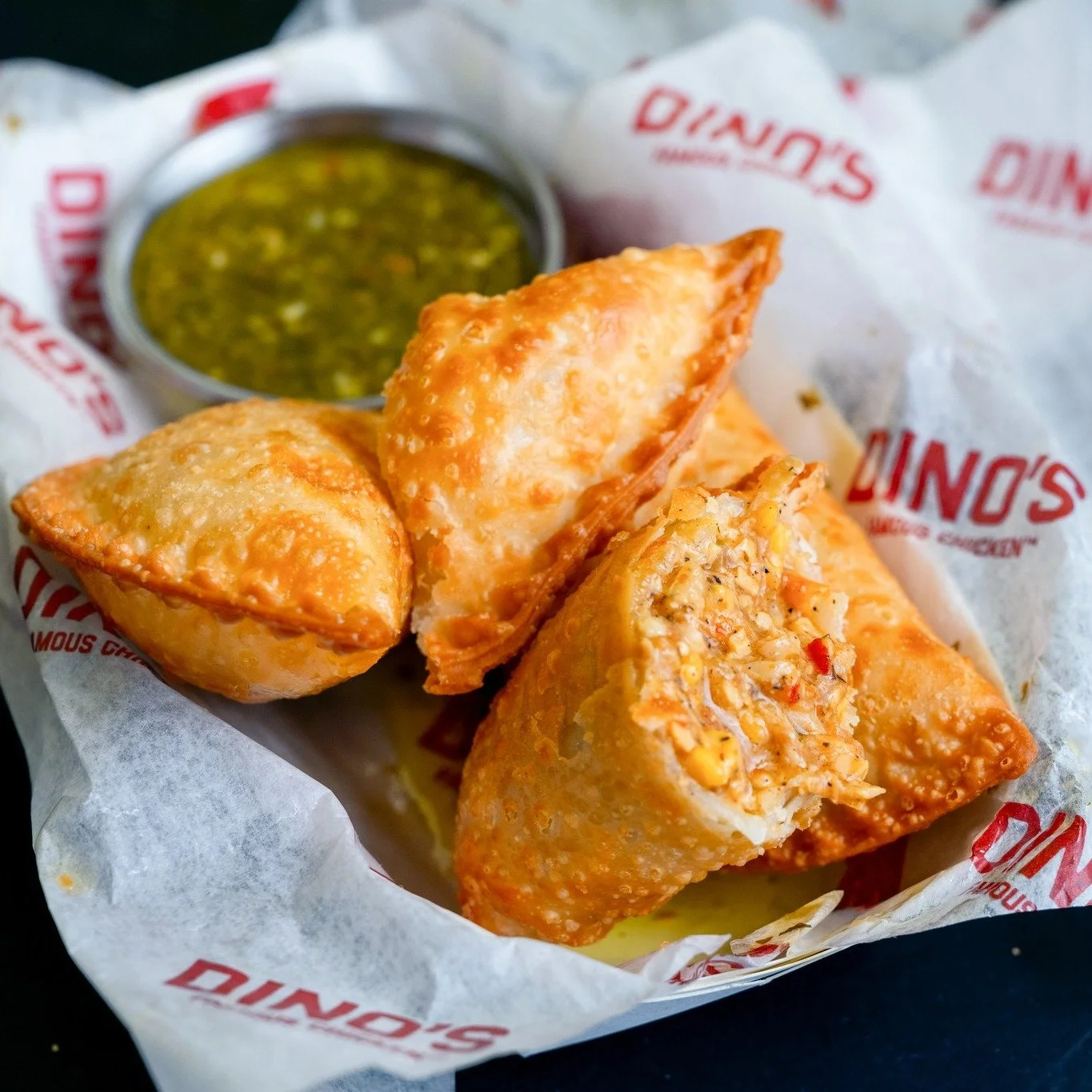 Delicious Dino's Famous Chicken in a perfect empanada. Can't go wrong. It's just good.

#DinosOG #DinosEmpanadas #Empanadas #DinosOGRecipe #DinosOGChicken #losangeleseats #losangeles #DinosOriginal #DinosLA #DinosPicoRivera